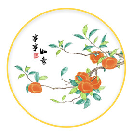 圆形画事事如意