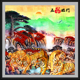 五福临门油画