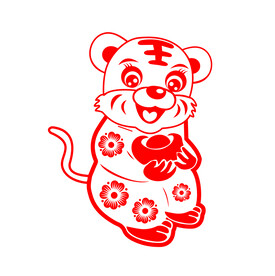 卡通老虎剪纸