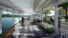 滨水公园廊桥