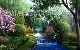 溪水瀑布