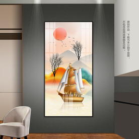 抽象一帆风顺玄关装饰画客厅挂画
