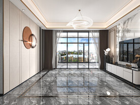 轻奢极简客厅场景