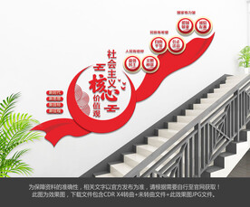 社会主义核心价值观楼梯文化墙