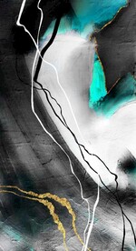 现代抽象水墨油画风景玄关装饰画