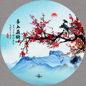  梅花油画 