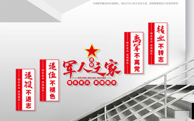 退役军人之家楼梯文化墙