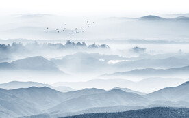 水墨山水画背景墙