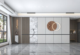 现代客厅背景墙家具场景直播空景