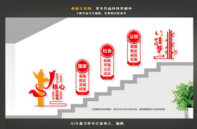 价值观楼梯文化墙