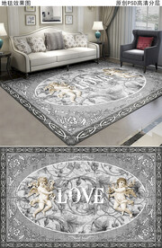 欧式复古花纹地毯