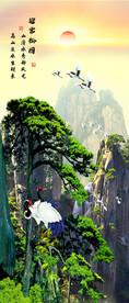 竖幅山水画