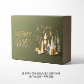 圣诞新年礼盒包装设计平面图