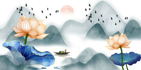 晶瓷画 抽象画 荷花