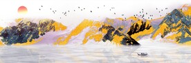 晶瓷画抽象画山水风景画