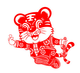 虎年窗花剪纸