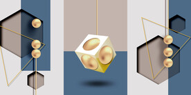 晶瓷画圆形几何抽象图