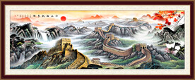 日出长城风景画