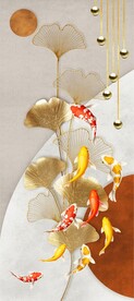 银杏叶九鱼图玄关