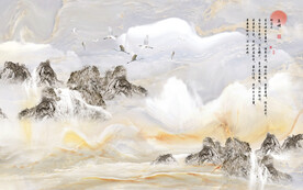 晶瓷画抽象画山水风景大理石纹