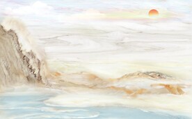 晶瓷画山水风景大理石纹