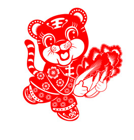 虎年窗花剪纸
