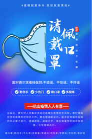 请戴口罩疫情防控海报