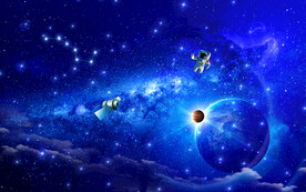 蓝色唯美星空背景