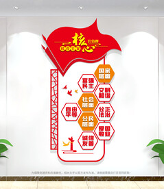 竖版核心价值观文化墙