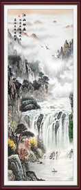 竖幅山水画