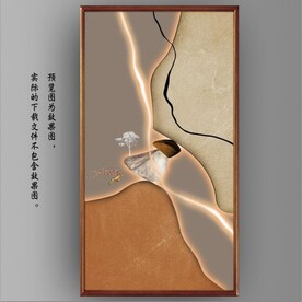 新中式光影山水麋鹿玄关装饰画