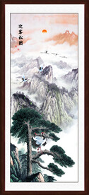 国画迎客松
