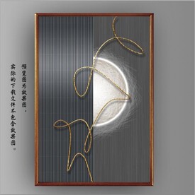 光影抽象月亮玄关装饰画