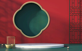 新中式C4D电商电商设计背景