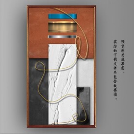 抽象立体几何玄关装饰画