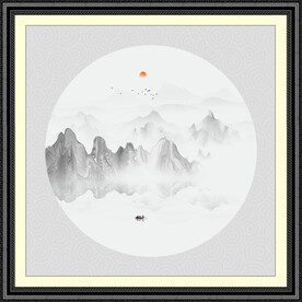 圆形山水画