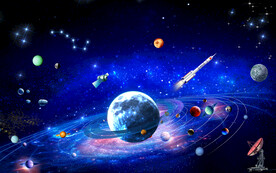 星空宇宙背景墙装饰画