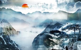 禅意山水背景墙