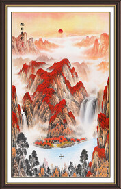 旭日东升国画
