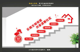 文明社区楼梯墙