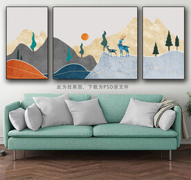 三联画小清新画