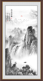 竖幅山水画