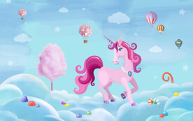 梦幻天空独角兽背景墙