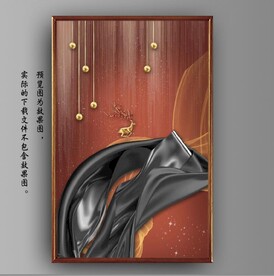 抽象丝绸麋鹿风景玄关装饰画