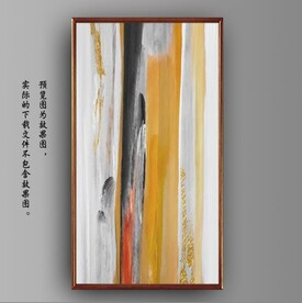 抽象金色油画玄关装饰画