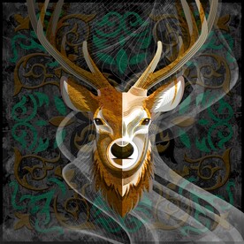 简约鹿头无框画装饰画