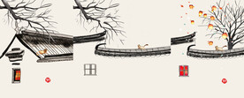 轻奢装饰画 新中式古建筑
