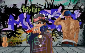 嘻哈涂鸦背景墙