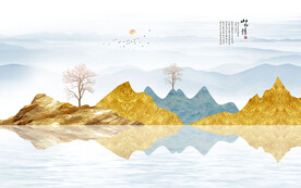 简约现代新中式客厅电视背景墙