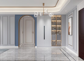 现代餐厅背景墙场景